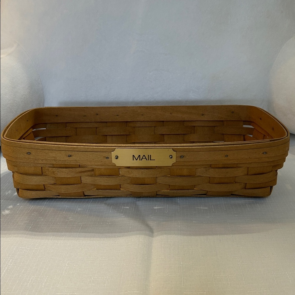 Longaberger Brown Woven Mail Basket